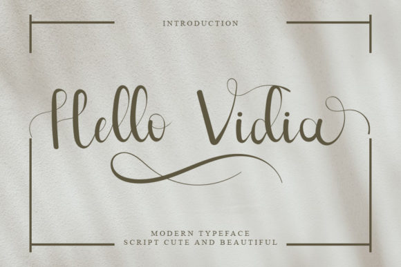 Hello Vidia: A Romantic Script Font for Crafters